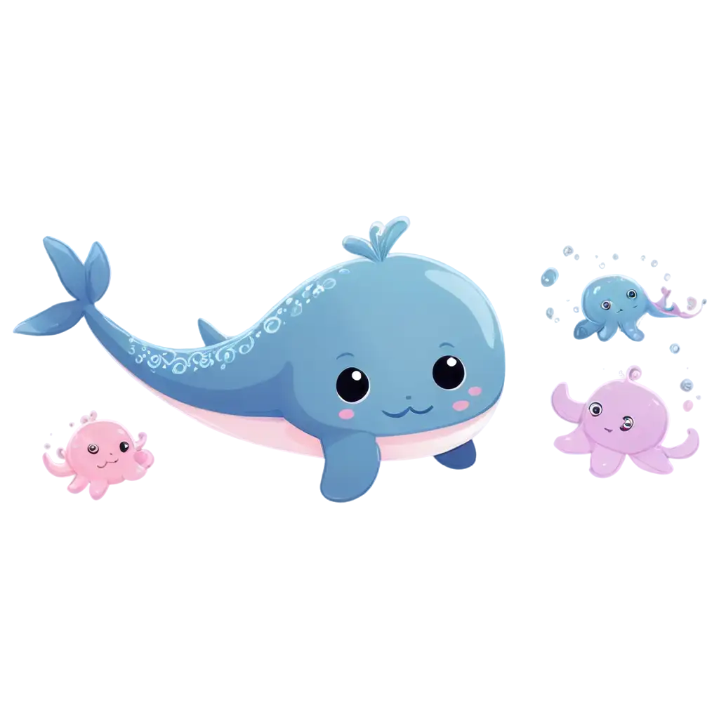Adorable-Chibi-Style-PNG-of-a-Blue-Whale-Pink-Jellyfish-and-Baby-Octopus-with-Blushing-Cheeks-and-Tiny-Happy-Faces-in-Pastel-Tones