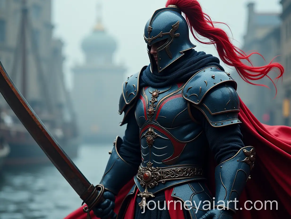 Majestic-Warrior-in-Dark-RedBlue-Armor-with-Naval-Sabre