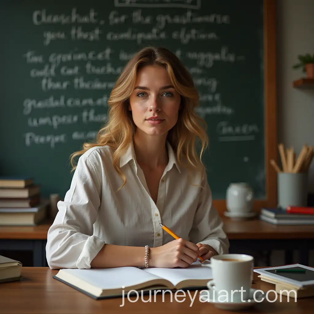 Portrait-of-the-Most-Beautiful-English-Teacher-in-a-Class-Setting