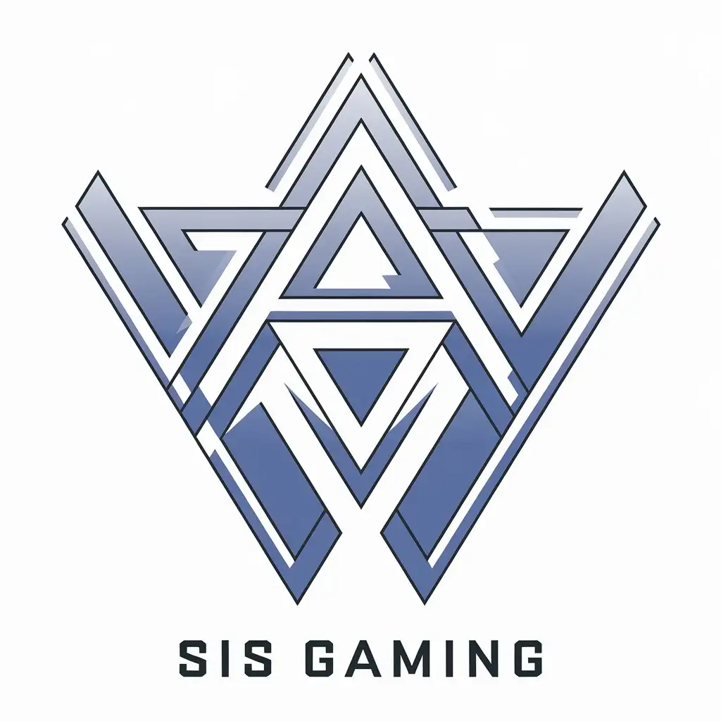 LOGO-Design-for-SiS-Gaming-Sky-Blue-White-Lines-with-Central-Triangle-on-Clear-Background