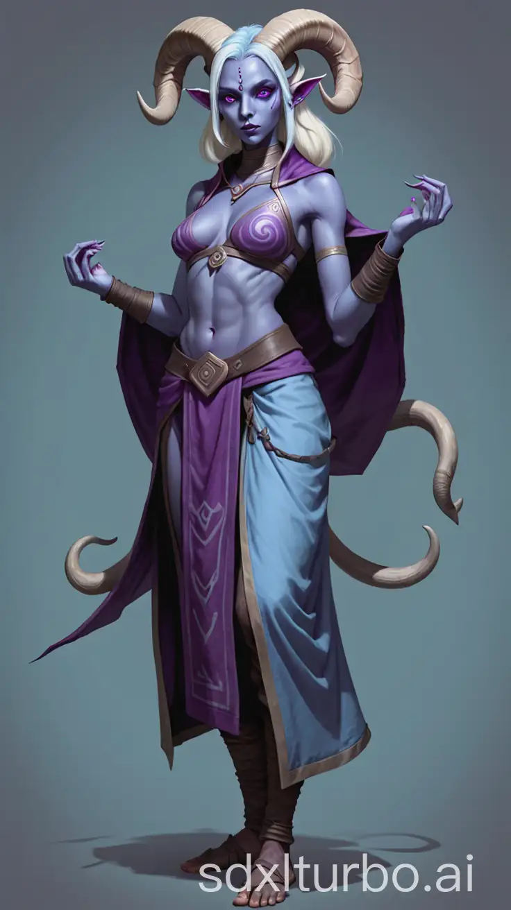 DND-Monk-Drow-Woman-with-Rams-Horns-and-Purple-Eyes