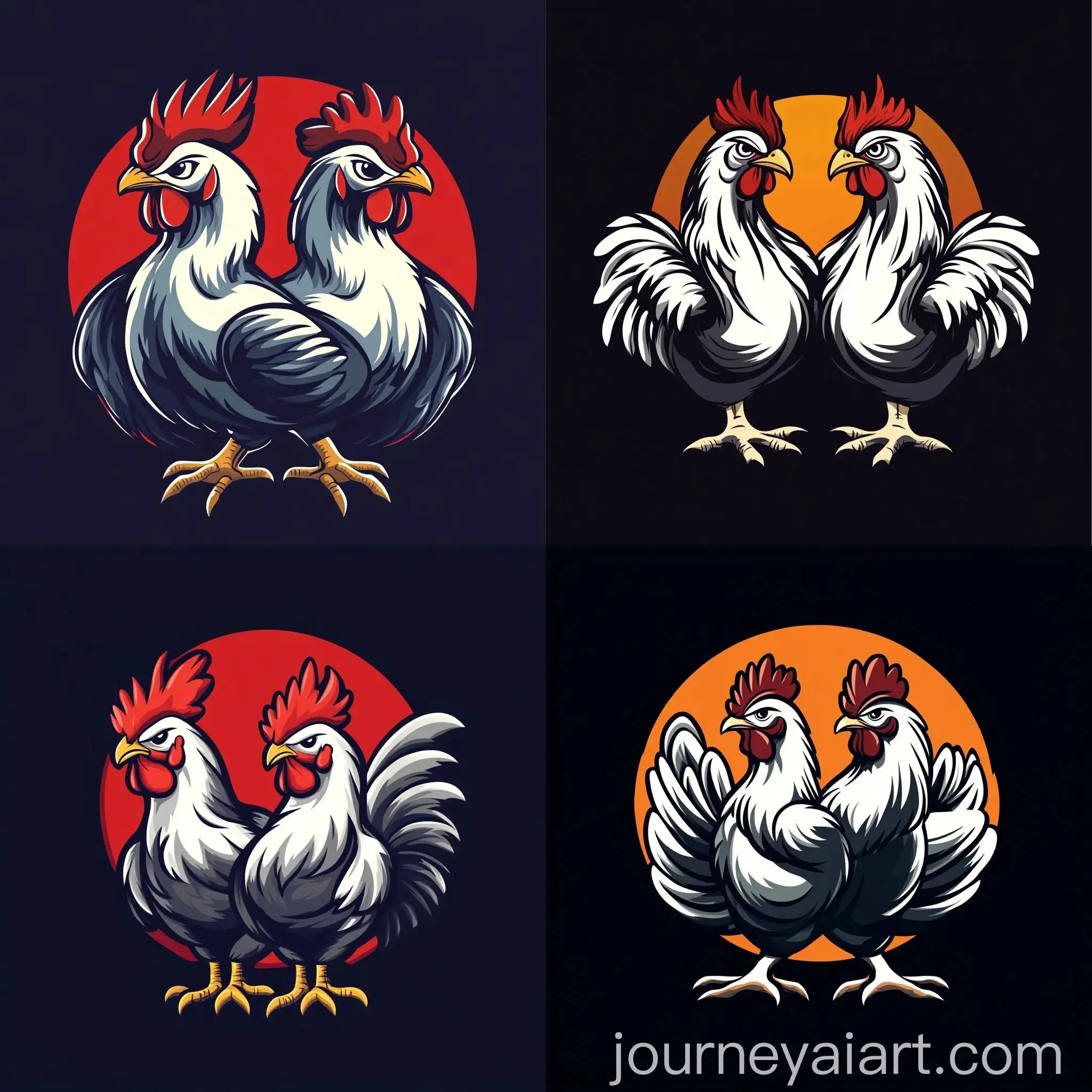 Muscular-and-Athletic-Chickens-in-Logo-Design