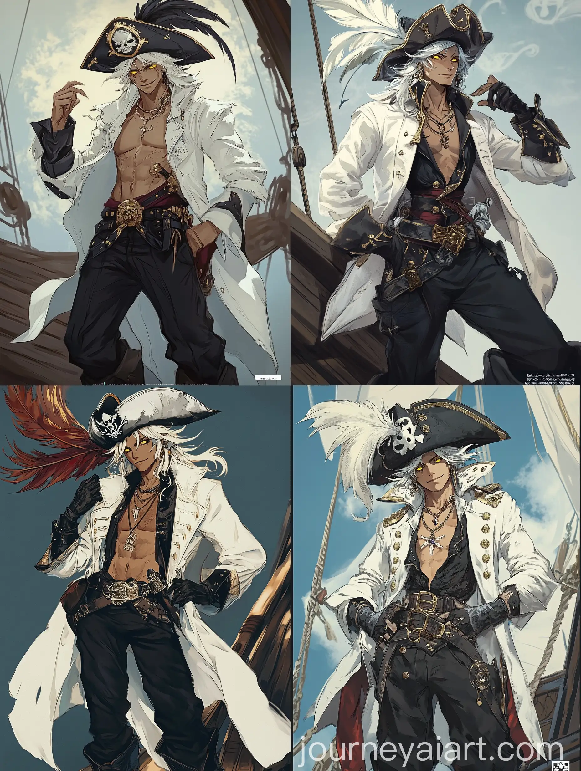 Young-Male-Pirate-with-Feathered-Hat-on-Ship-Deck
