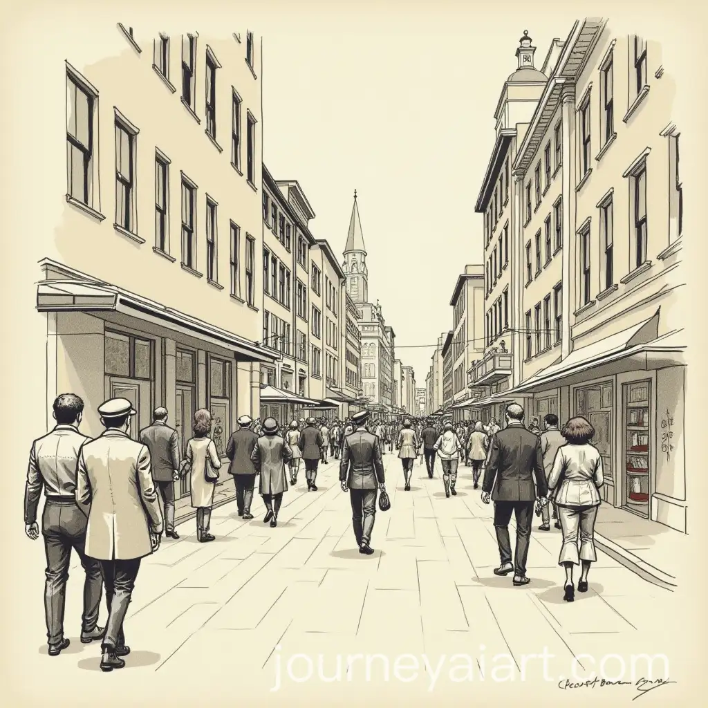 Historical-Sketch-of-David-Jones-Melbourne-on-Bourke-Street