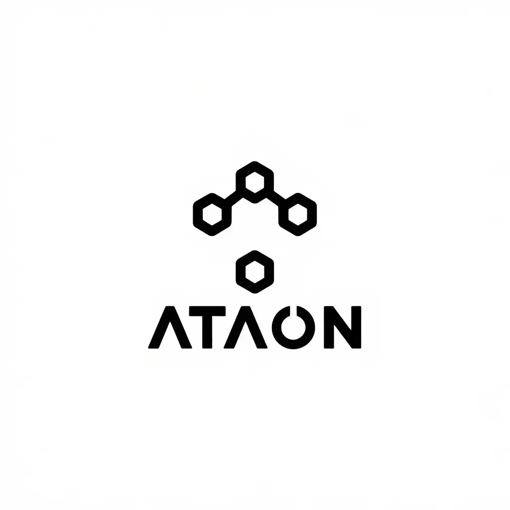 LOGO Design for ATAON Minimalistic Blockchain Symbol for Technology Industry with Clear Background