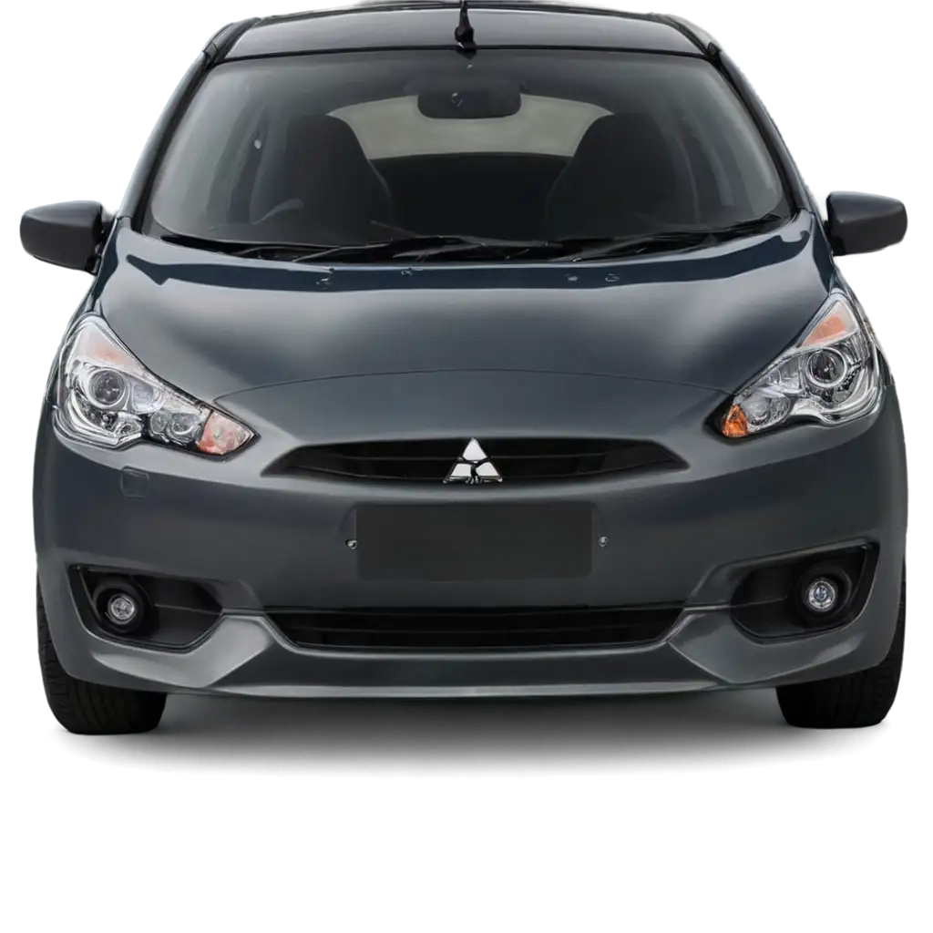 Mitsubishi-Mirage-Hatchback-Number-Plate-77DT948-Front-View-PNG-Image-on-Asphalt-for-HighQuality-Visuals