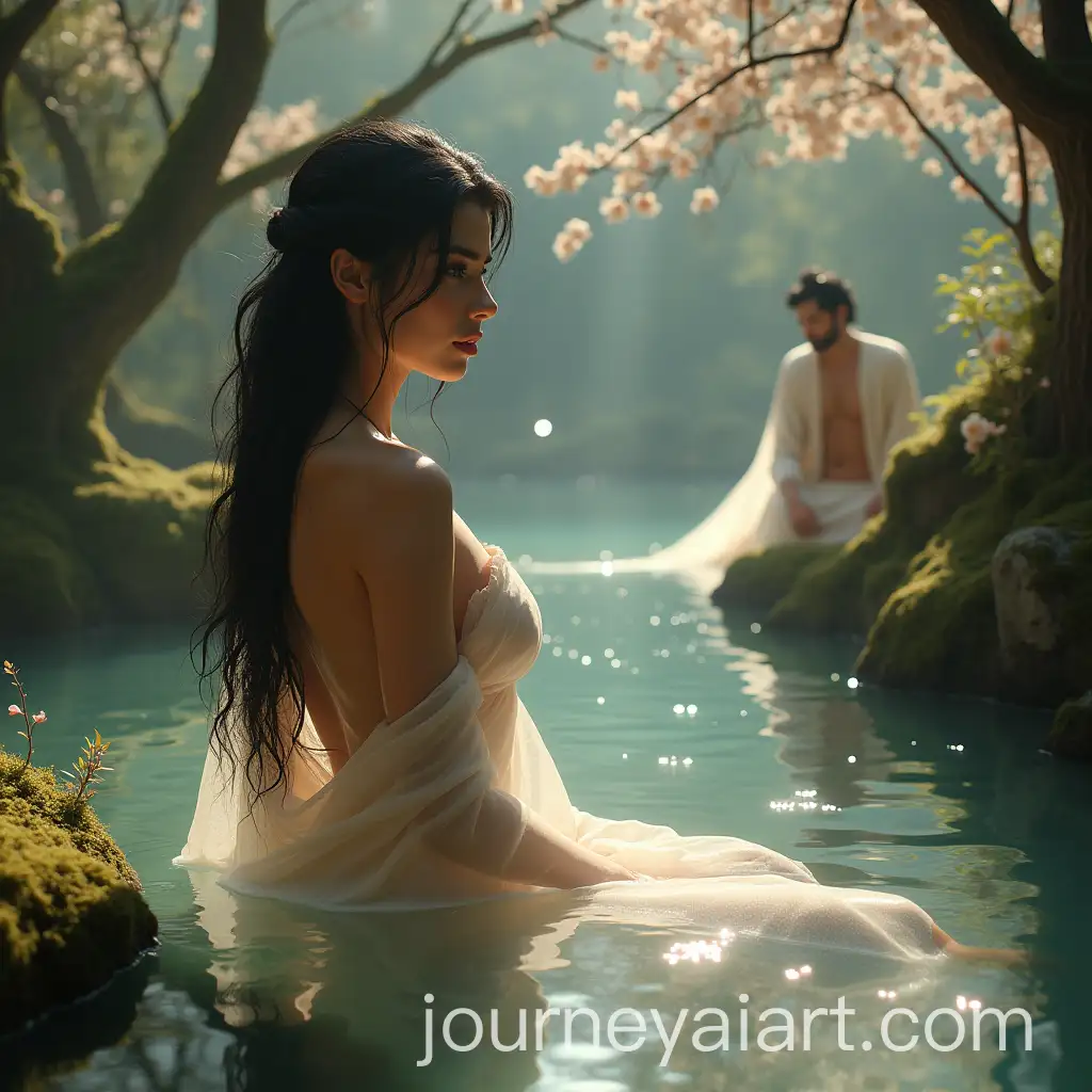 Persian-Fantasy-SceneAI-Art-Prompt-Expansion-Shirin-in-a-Serene-Spring-with-Khusrow-Watching