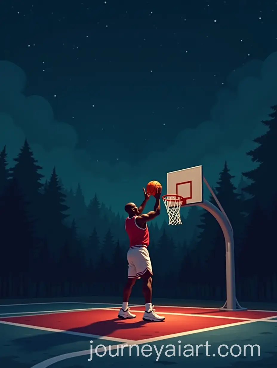 Solo-Basketball-Practice-Michael-Jordan-on-Dimly-Lit-Court