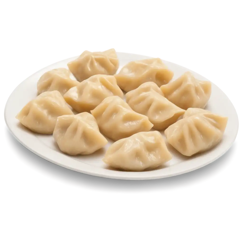 Ukrainian-Dumplings-on-a-White-Plate-PNG-Perfect-for-Food-Photography-and-Culinary-Designs