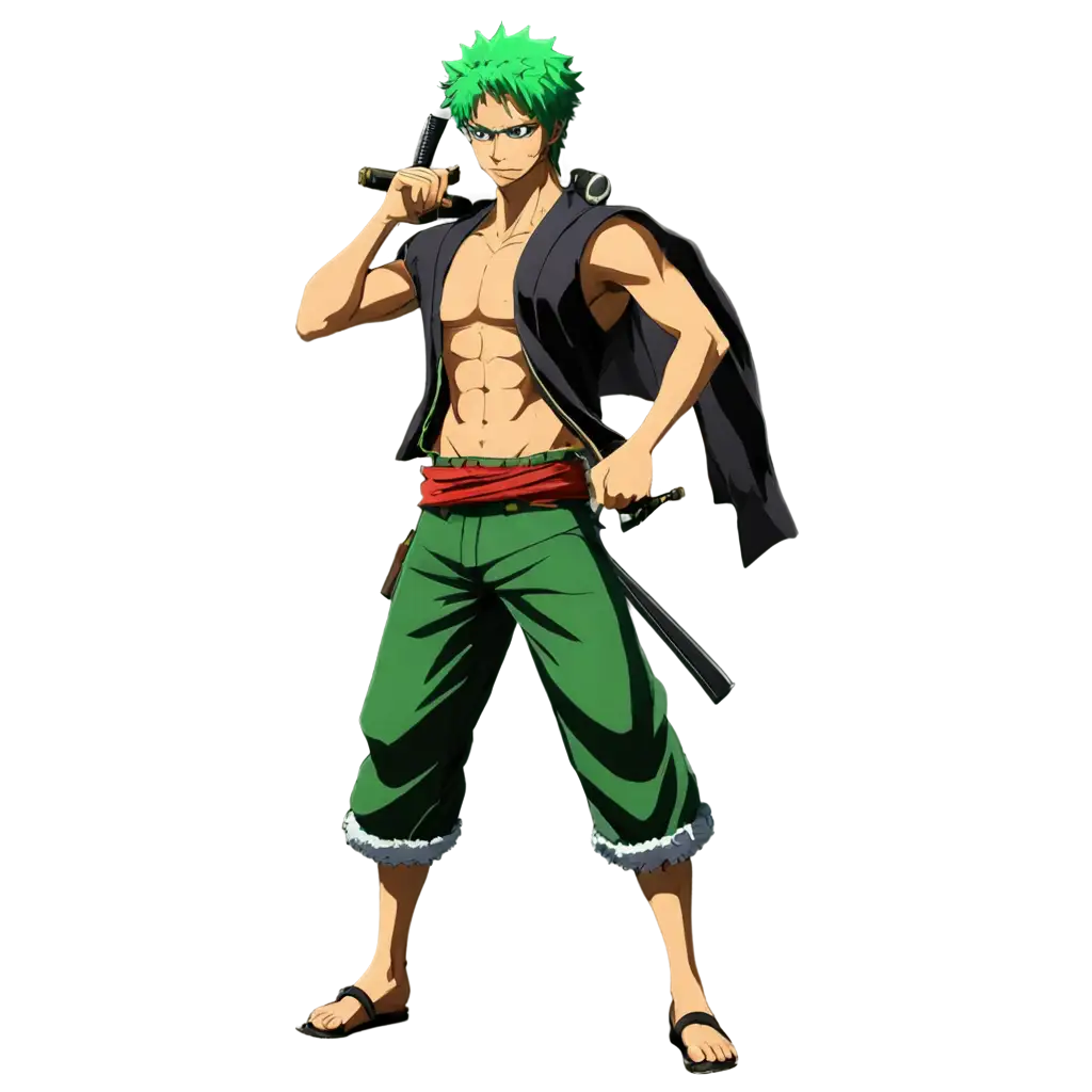 Create an image of a 'Zoro' character from the anime 'Onepeace'