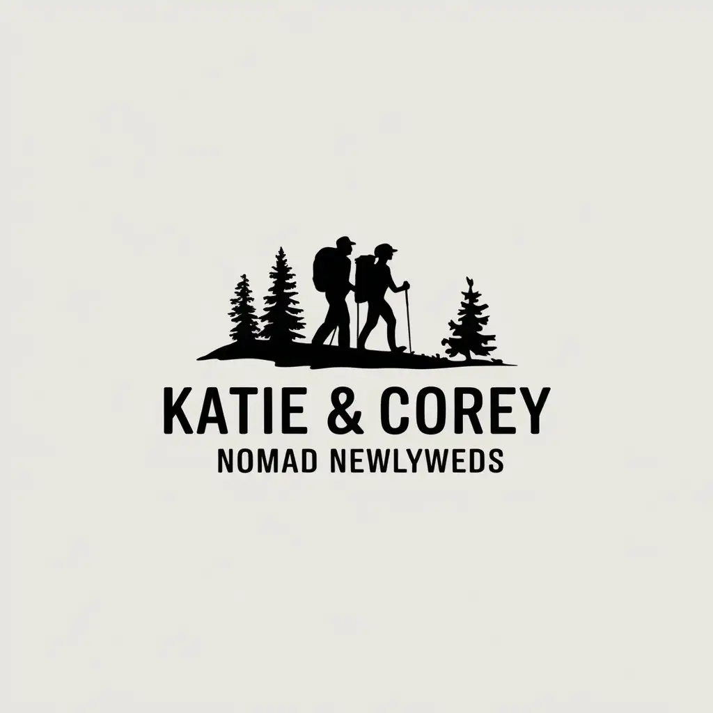 LOGO Design For Katie Corey Nomad Newlyweds Modern Minimalist Logo for Adventurous Couples