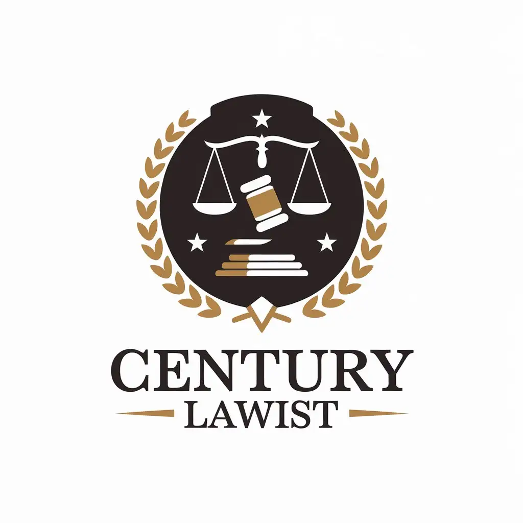 LOGO Design for Century Lawist Vector with Legal Symbol and Moderate Style on Clear Background