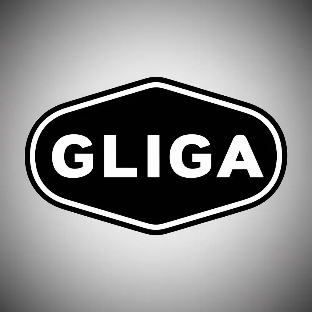 LOGO Design for GliGA Black Oval Shape Background with Light Text for Construction Industry