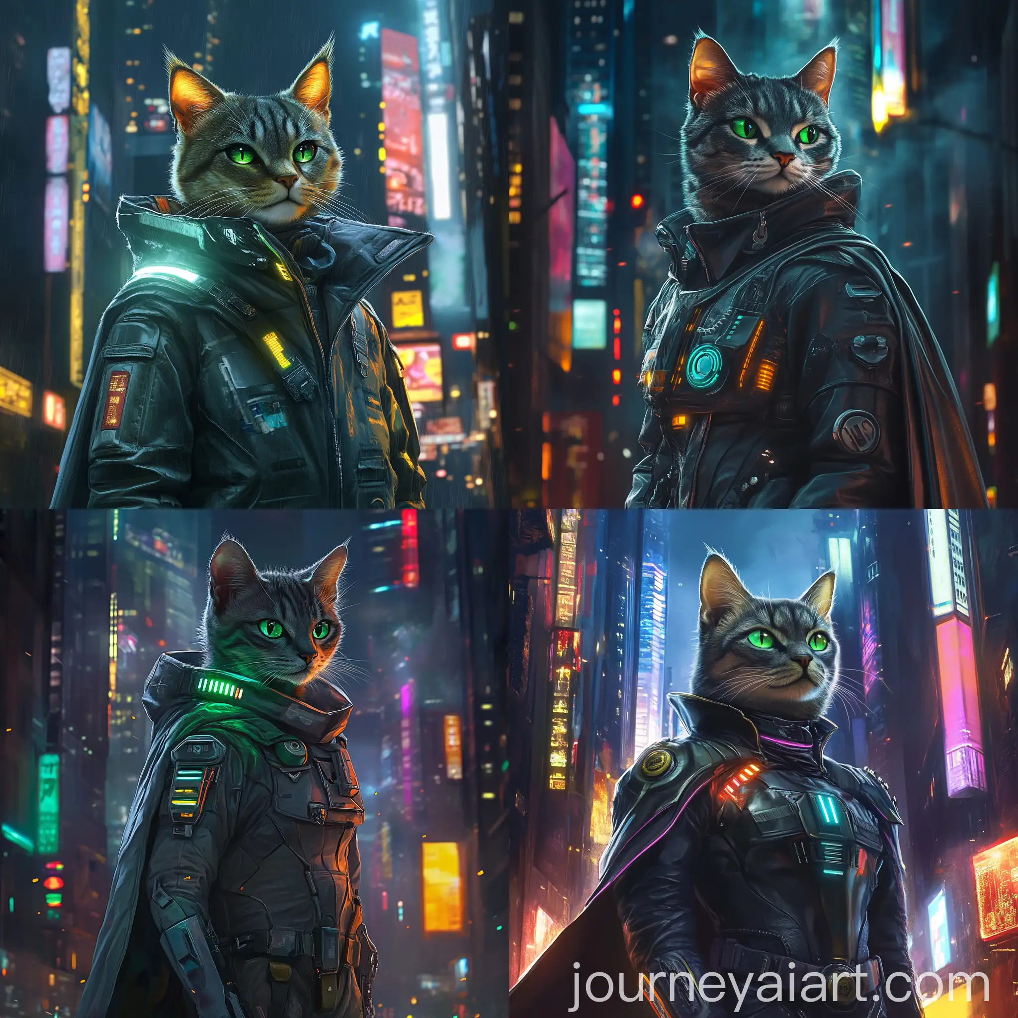 Futuristic-Military-Cat-in-Urban-Cyberpunk-Setting