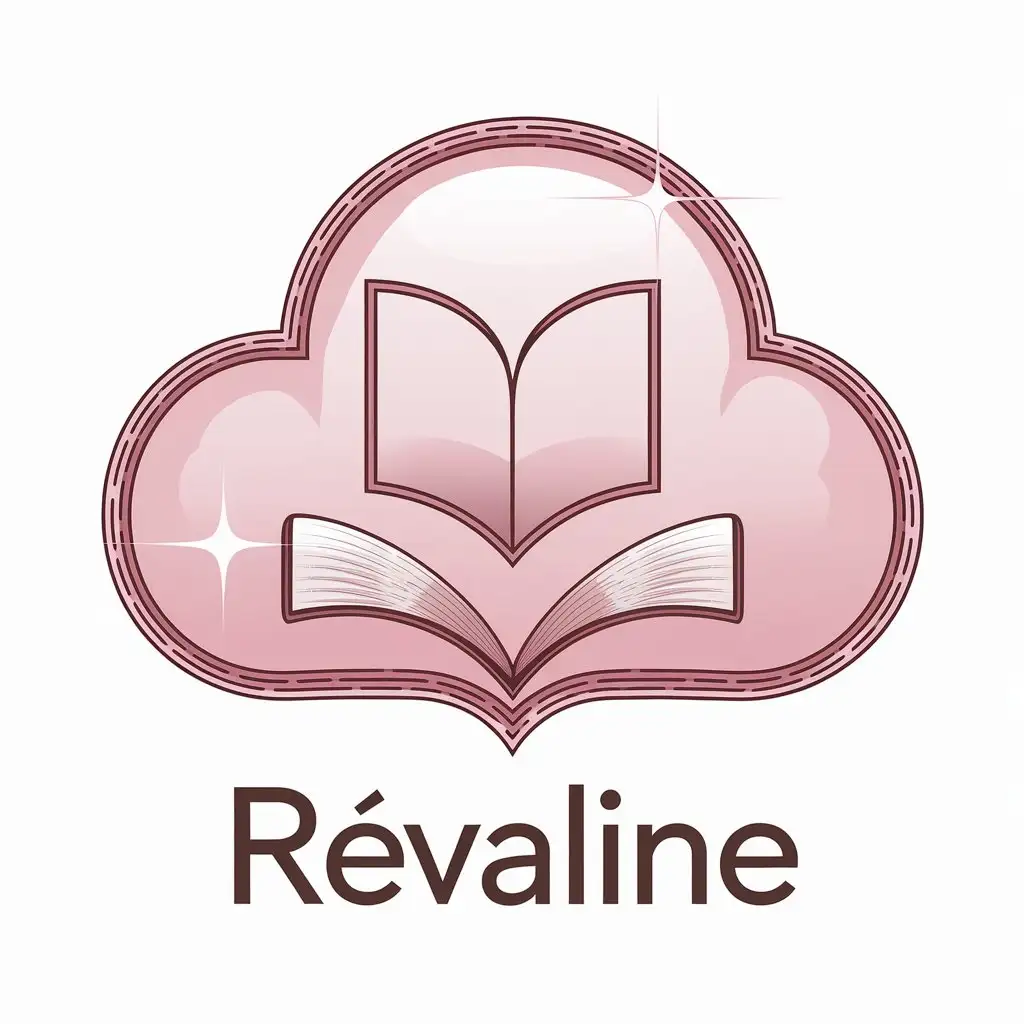 LOGO Design for Rvaline Soft Cloud Book Publisher in Pastel Pink Theme