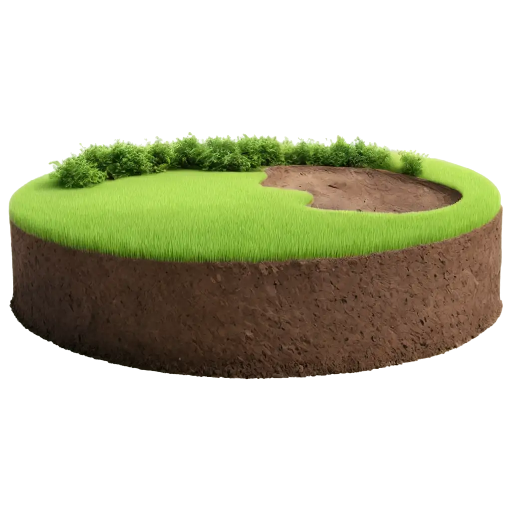 3D-Round-Soil-Ground-Section-with-Earth-Land-and-Green-Grass-PNG-Image-for-HighQuality-Visuals