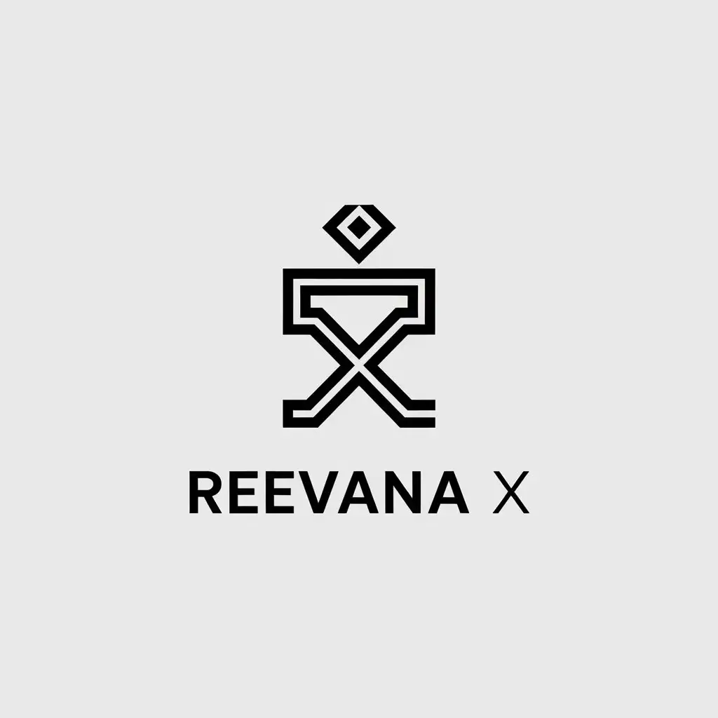 LOGO Design for Reevana X Minimalistic Vector Logo Featuring Swastika Symbol with Clear Background