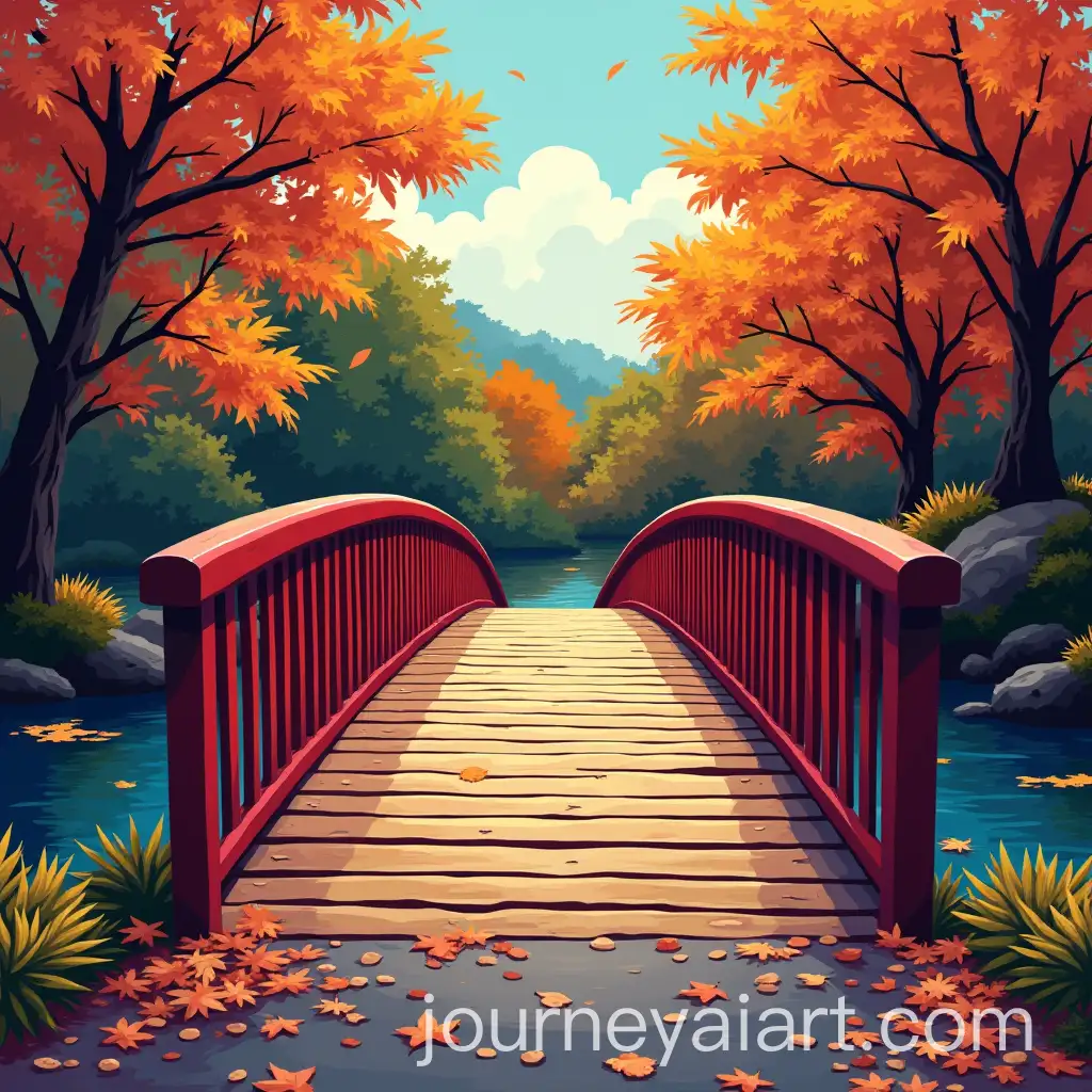 Bow-Bridge-in-Pop-Art-Style-with-Autumn-Colors
