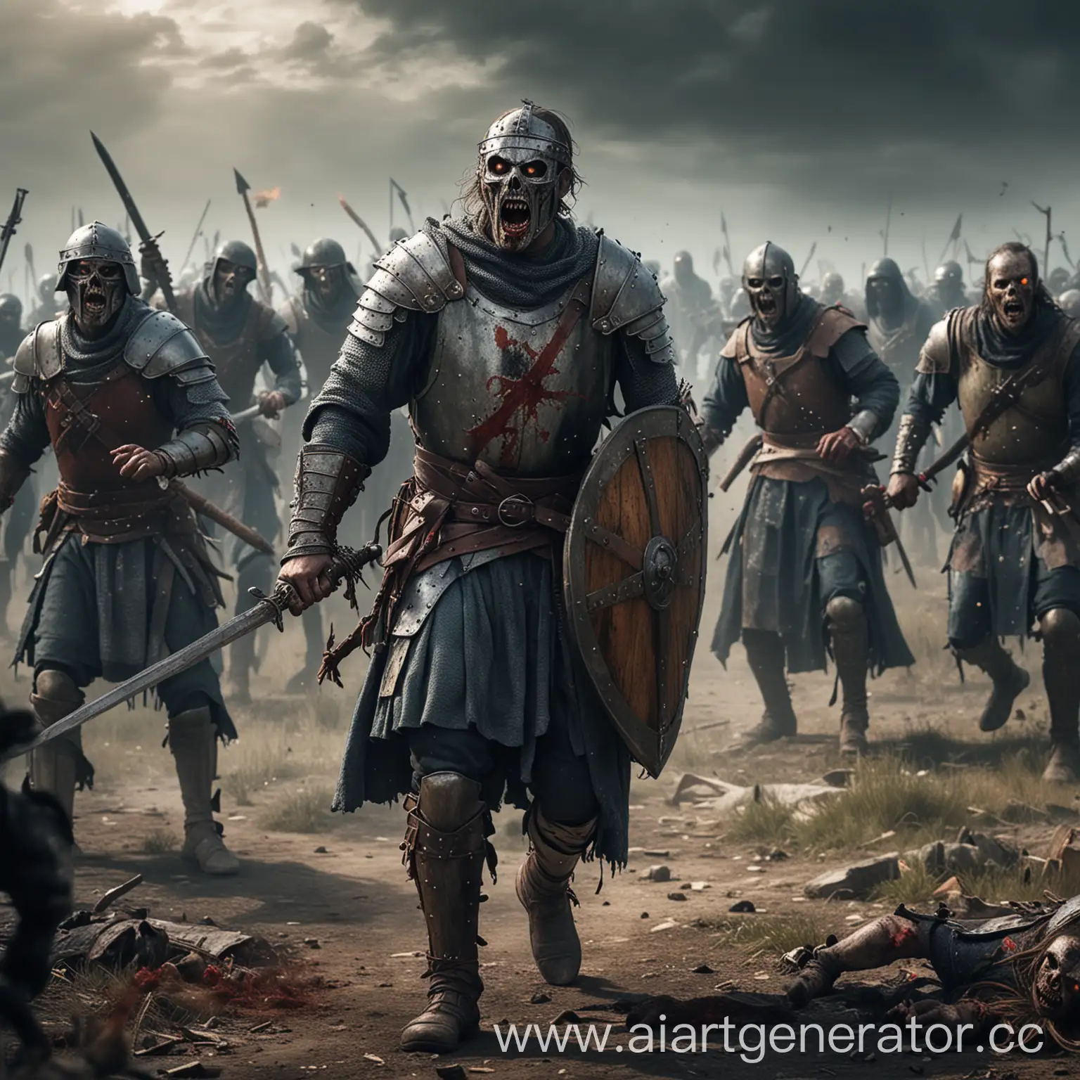 Medieval-Warriors-Battling-Zombies-in-Epic-Fantasy-Battle