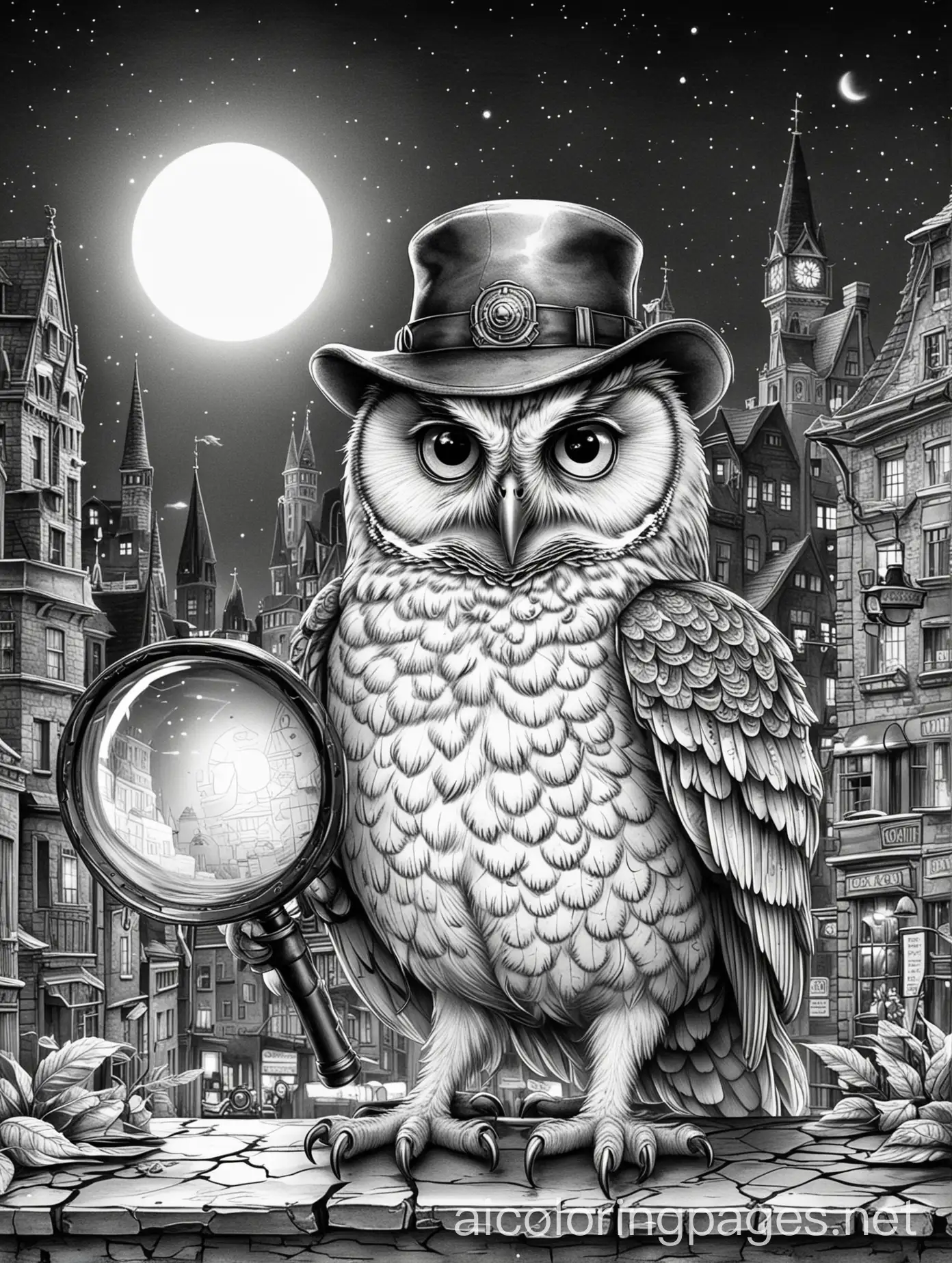 Detective-Owl-Investigating-a-Dark-City-at-Night