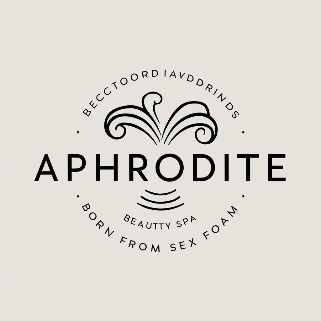 a vector logo design,with the text "Aphrodite", main symbol:name derived from Aphrodite, the love and sex goddess in Greek mythology, born from the foam of waves created by the birth of Aphrodite, 'Aphrodite' means 'born from sea foam',complex,be used in Beauty Spa industry,clear background