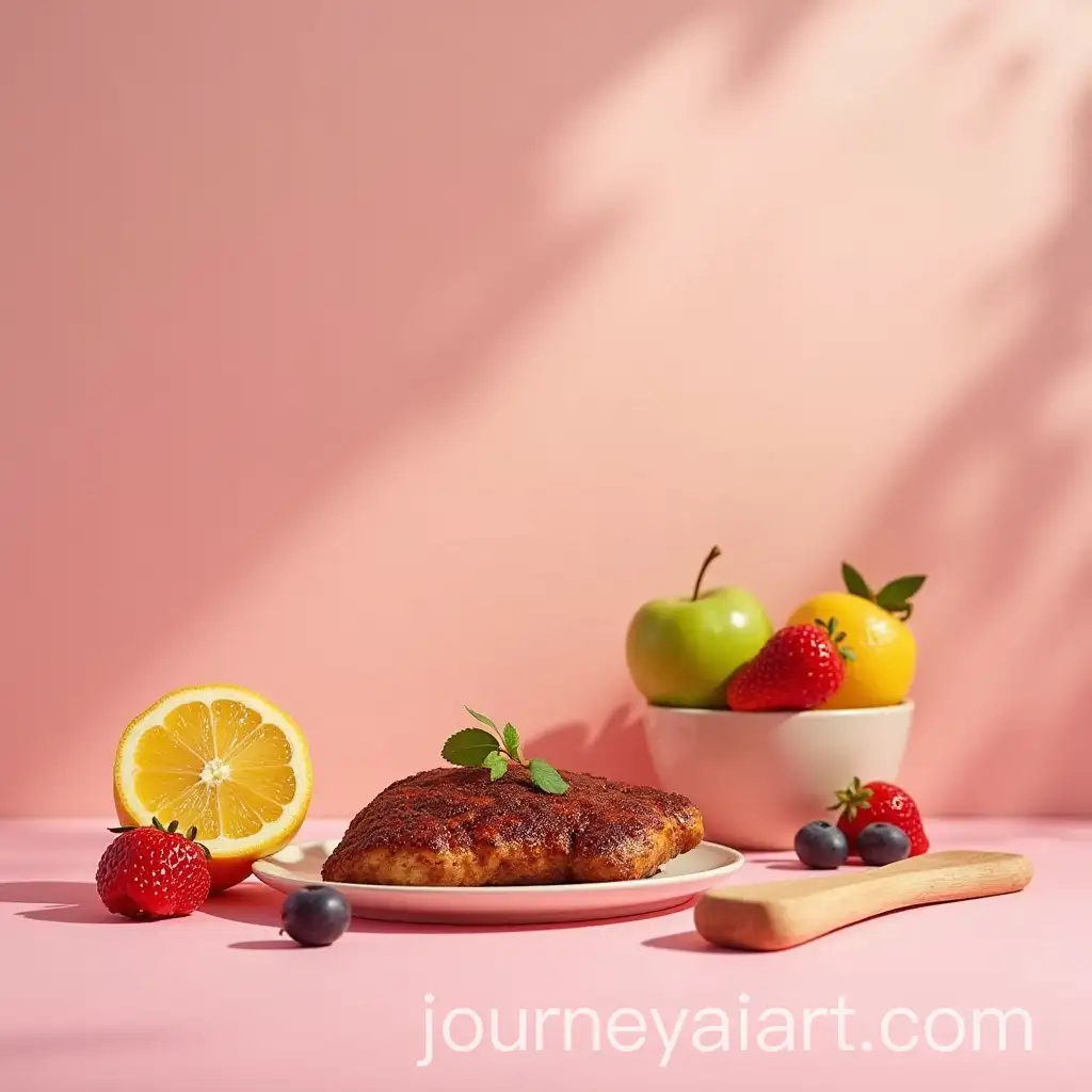 Healthy-Food-Photography-in-a-Pink-Kitchen-with-Fruits-and-Proteins