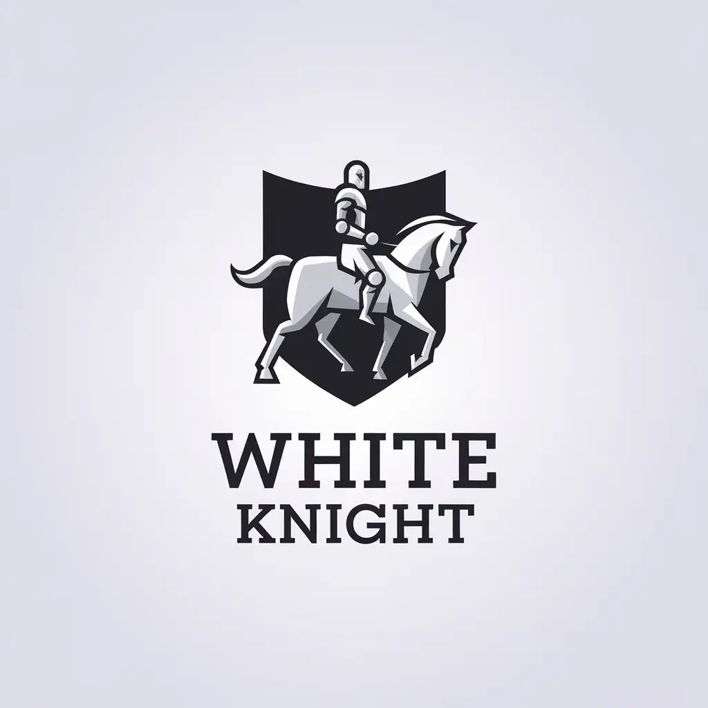 a vector logo design,with the text "White Knight", main symbol:white knight,Minimalistic,be used in Others industry,clear background