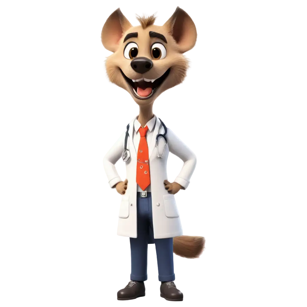 Animated-Hyena-in-Doctors-Clothes-Laughing-PNG-Image-SEO-Analysis-PNG-Image-for-Creative-Use