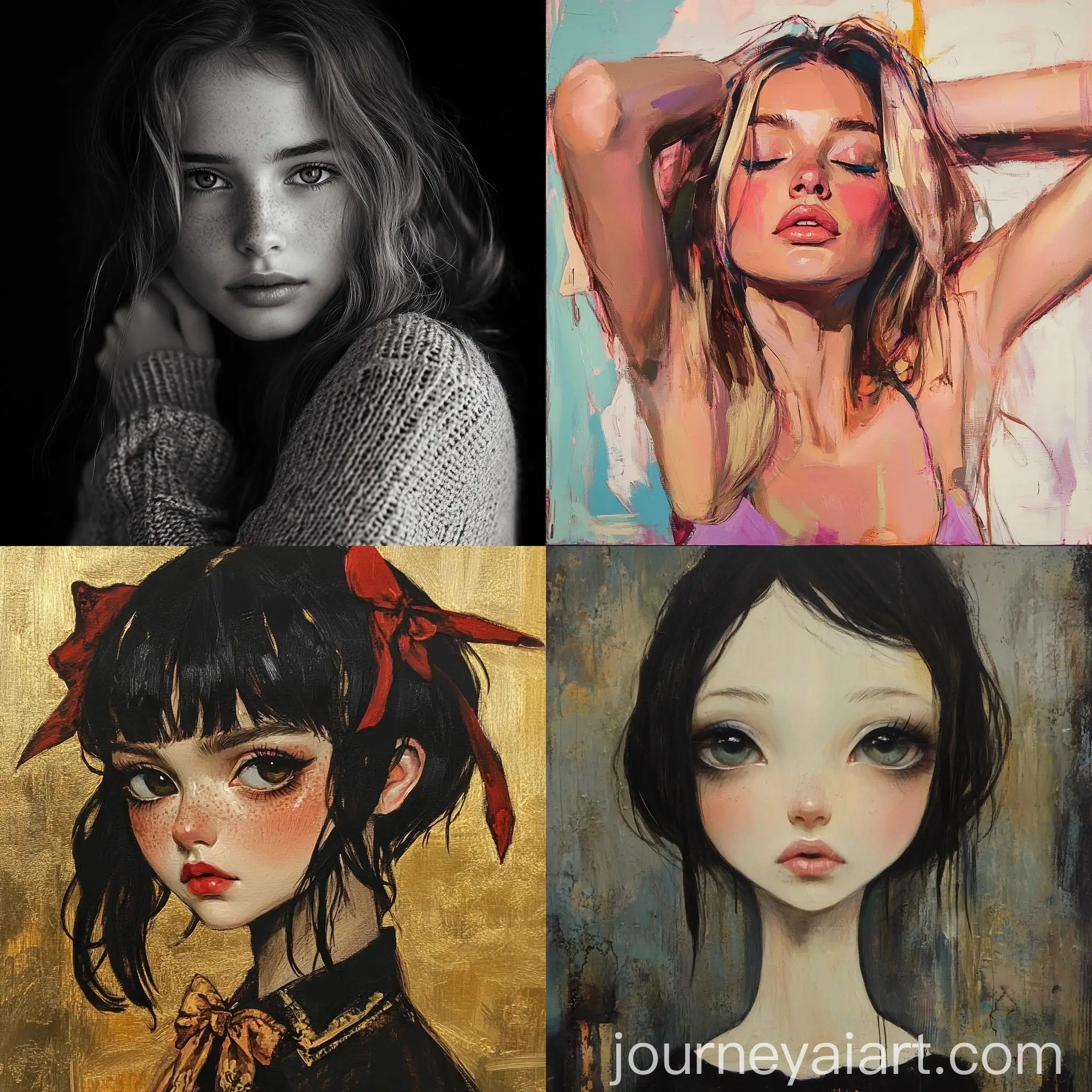 Girl-with-Flowers-in-Abstract-Surrealistic-Style