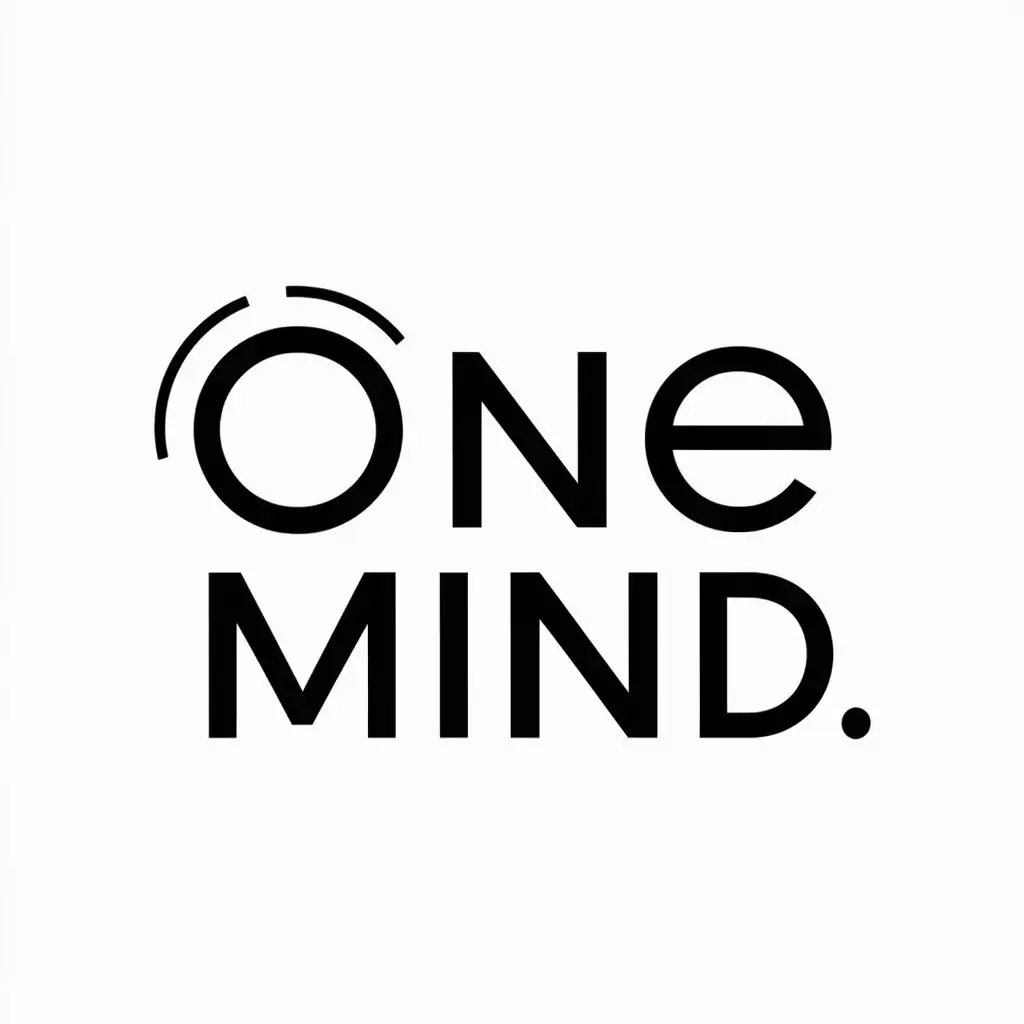 a vector logo design,with the text "one mind", main symbol:tech,Minimalistic,be used in Internet industry,clear background