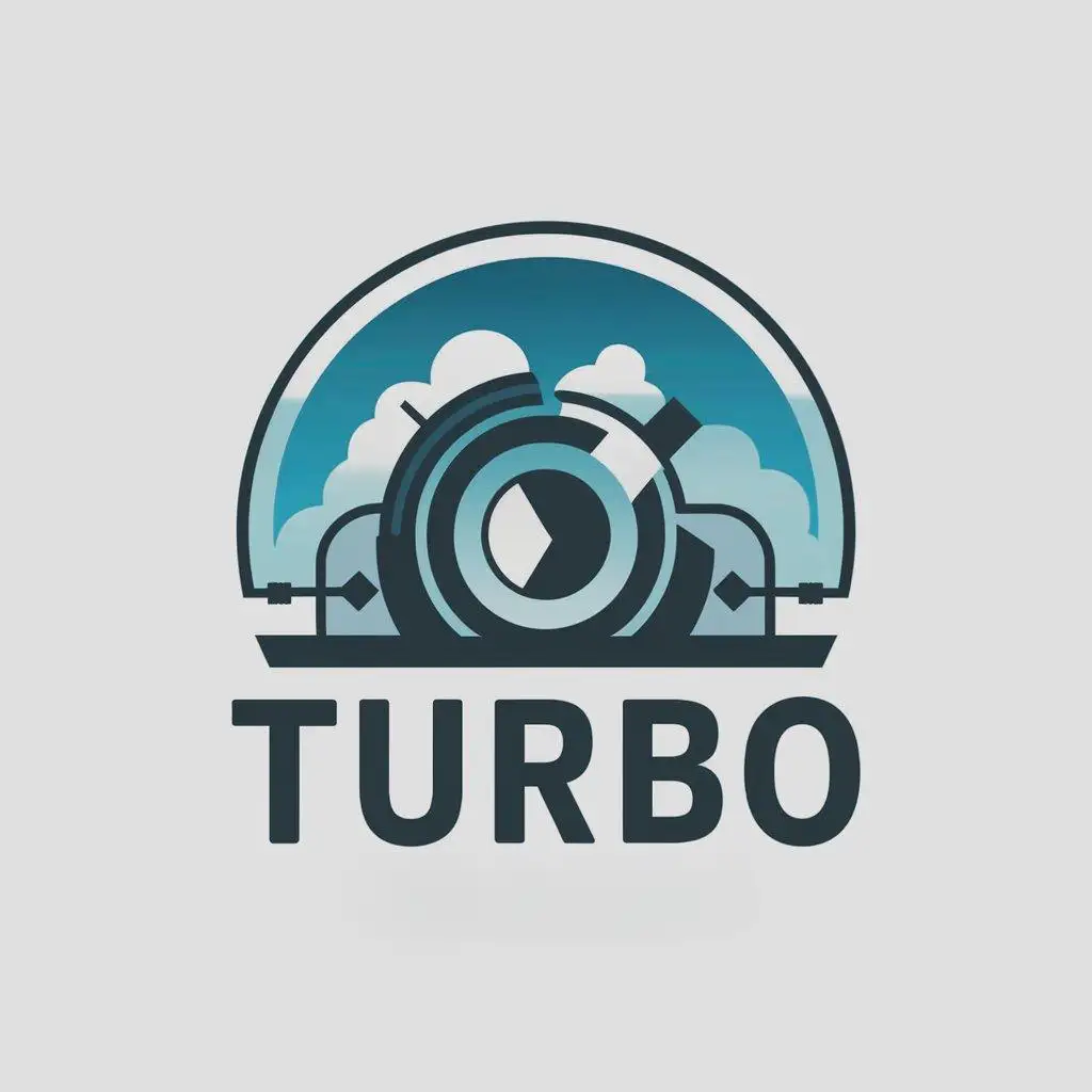 a vector logo design,with the text "Turbo", main symbol:sky,complex,clear background