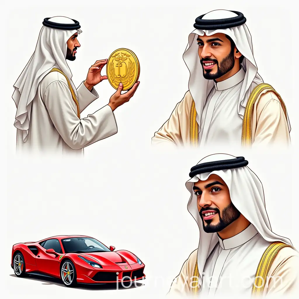 Arab-Man-in-Saudi-Attire-Discussing-El-Mejd-Crypto-and-Ferrari