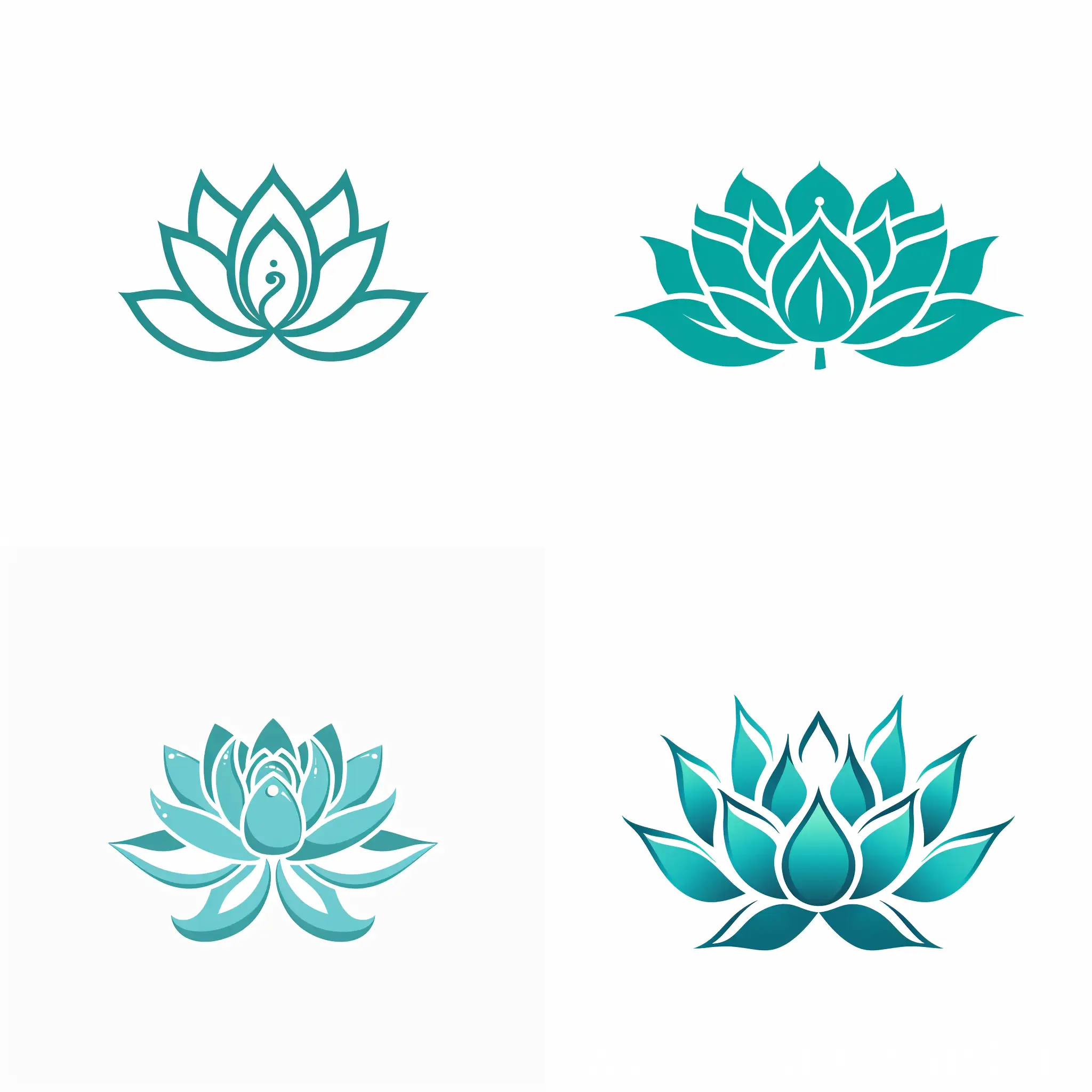 Minimalist-Turquoise-Lotus-Flower-Logo-on-White-Background