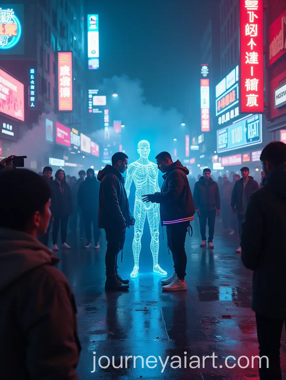 Underground-Rap-Battle-Between-Human-and-AI-in-Cyberpunk-City