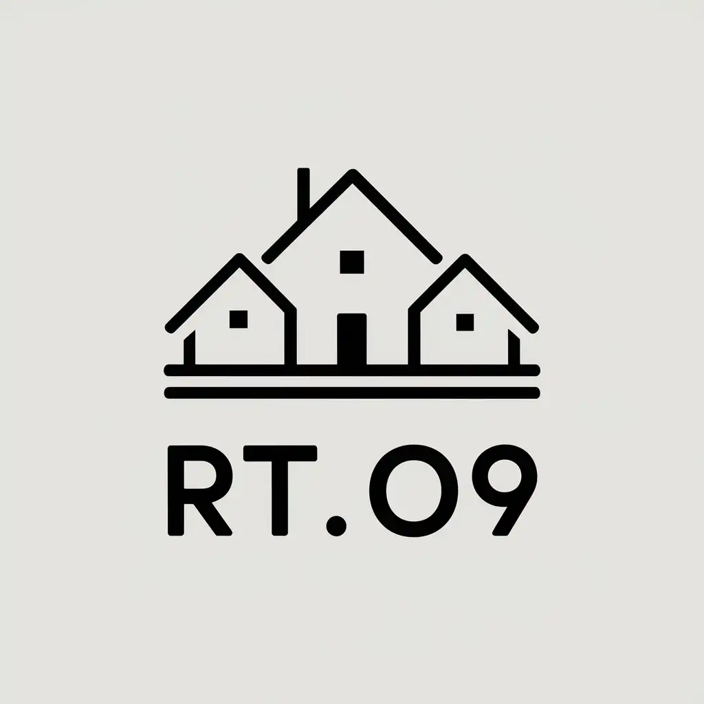 LOGO Design For RT09 Minimalistic Village Theme on Clear Background