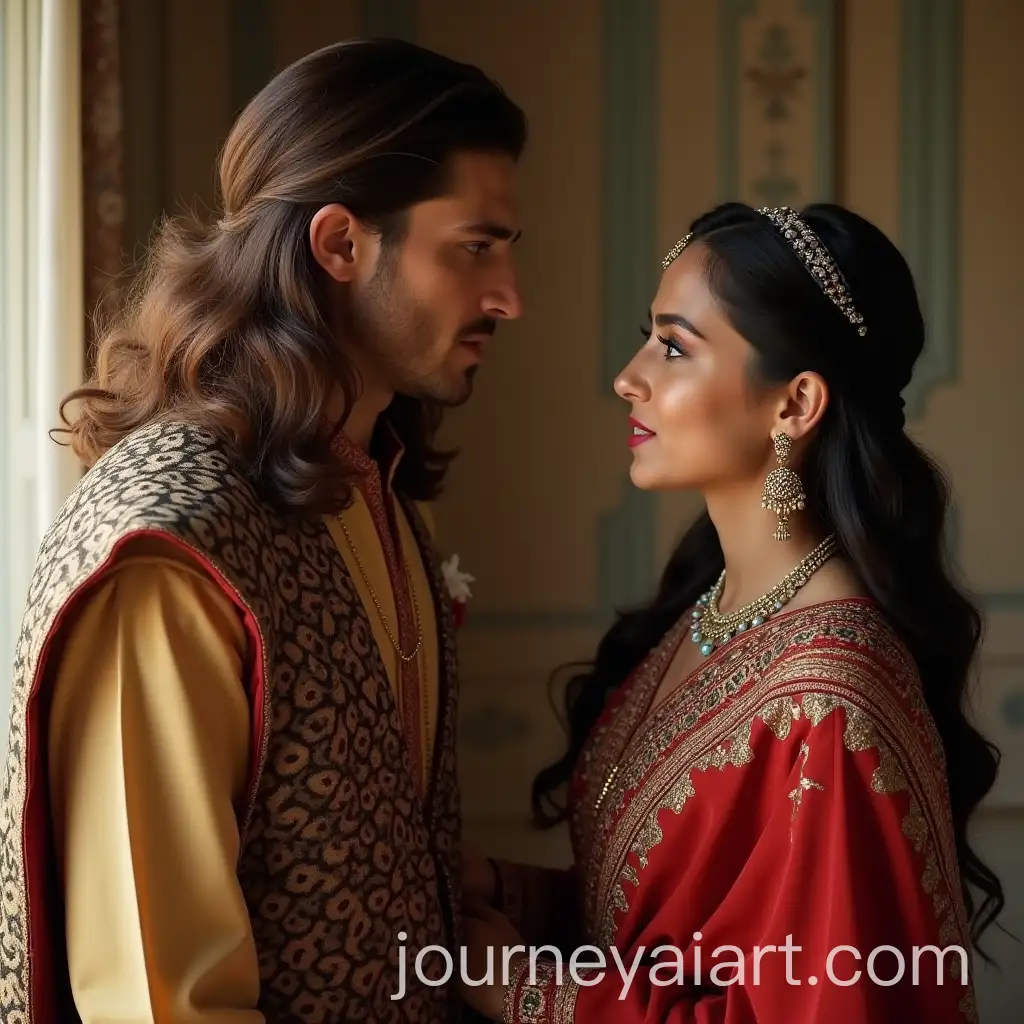 Handsome-Prince-and-Beautiful-Turkish-Princess-in-Indian-Attire-Conversing