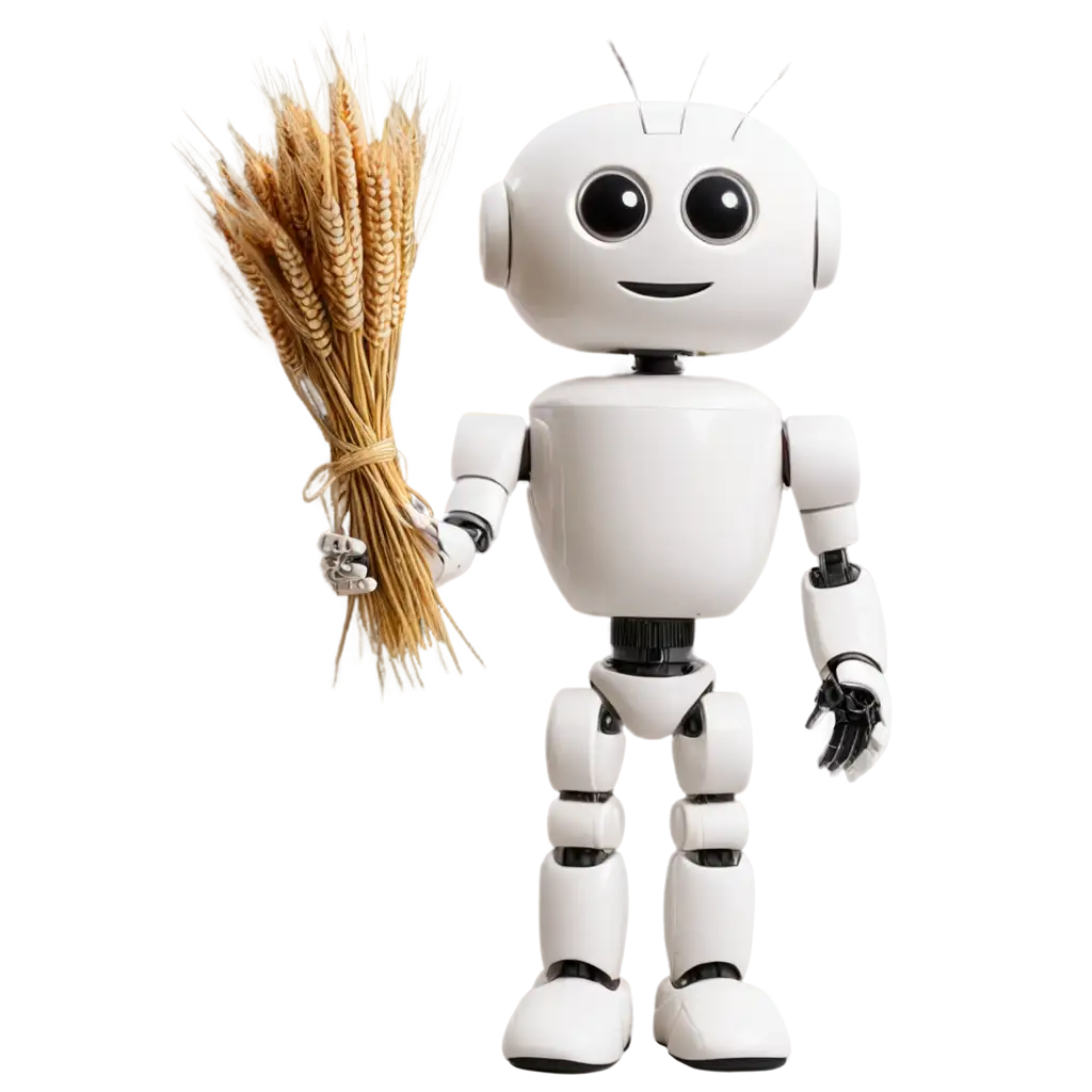 Anthropomorphic-Robot-Holding-Wheat-PNG-Image-Symbol-of-Technology-and-Agriculture