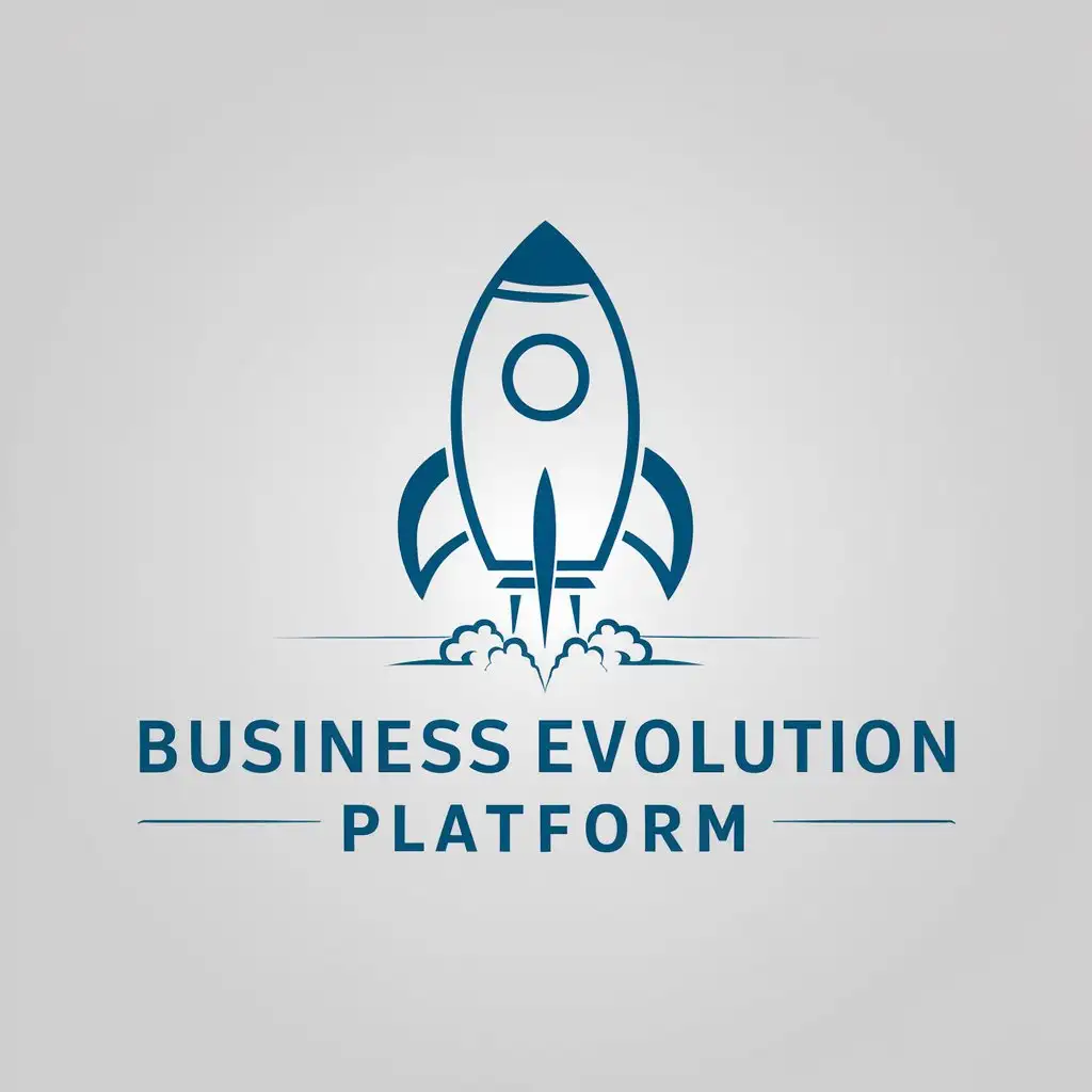 a vector logo design,with the text "Business Evolution Platform", main symbol:rocket,Minimalistic,be used in Education industry,clear background