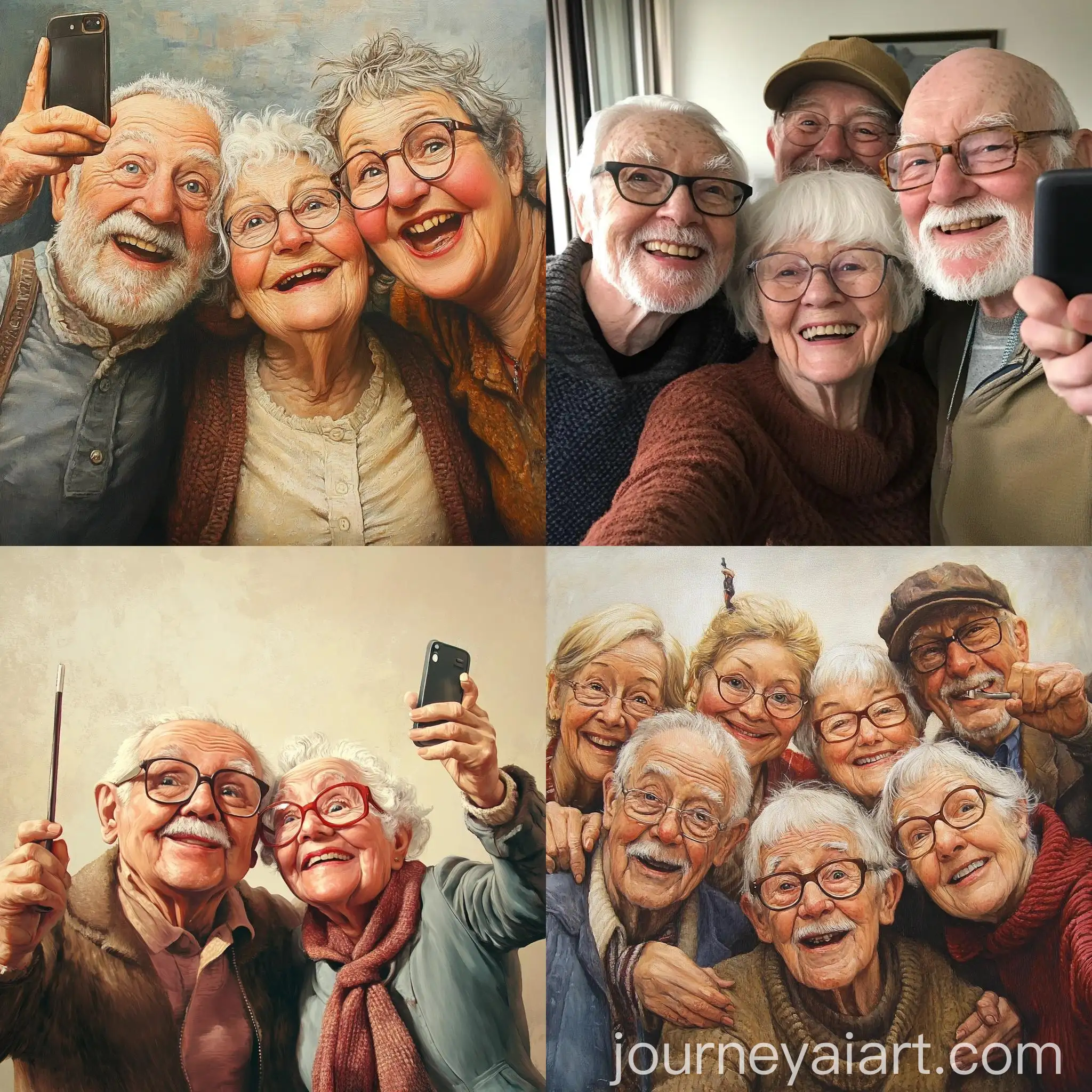 Elderly-Friends-Smiling-Together-in-a-Modern-Selfie-Moment