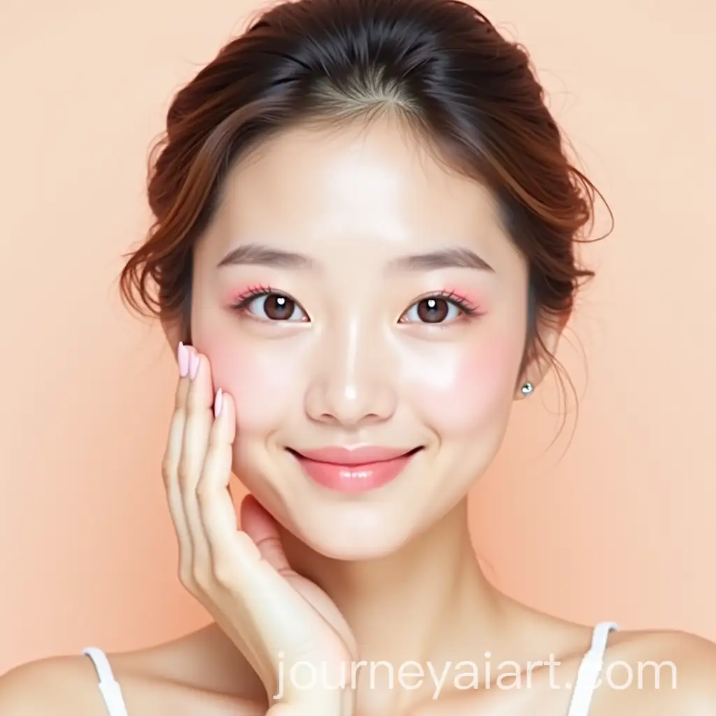 Kawaii-Korean-Skincare-Display-with-Horizontal-Line