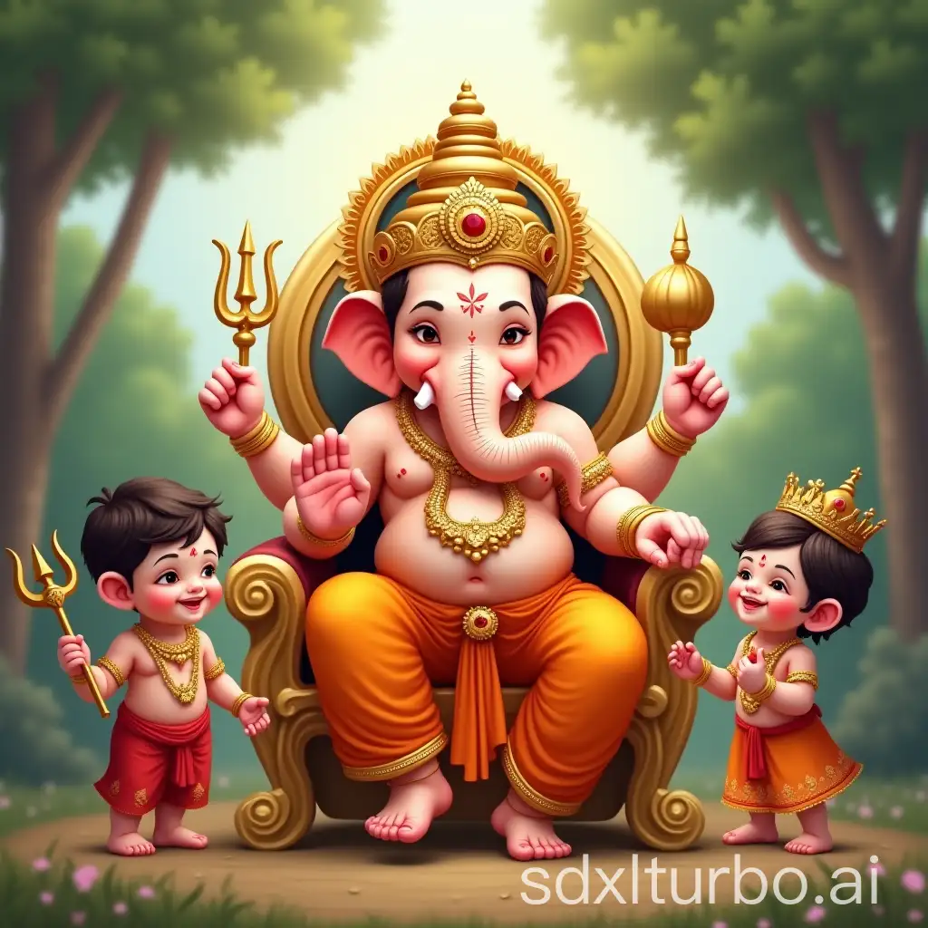 Ganesha-The-Elephant-God-of-Wisdom-with-Children