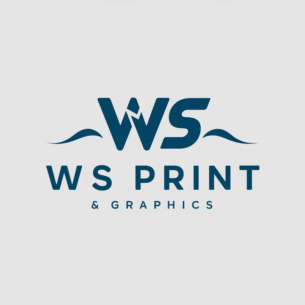 a logo design,with the text "WS Print & Graphics", main symbol:WS,Moderate,clear background