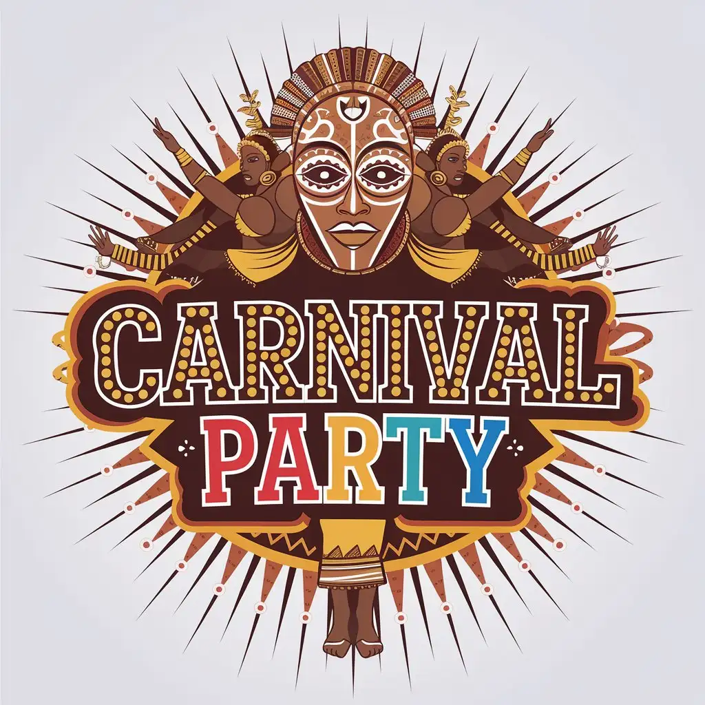 LOGO Design for Carnival Party African Mask Block Dancers Woman Theme