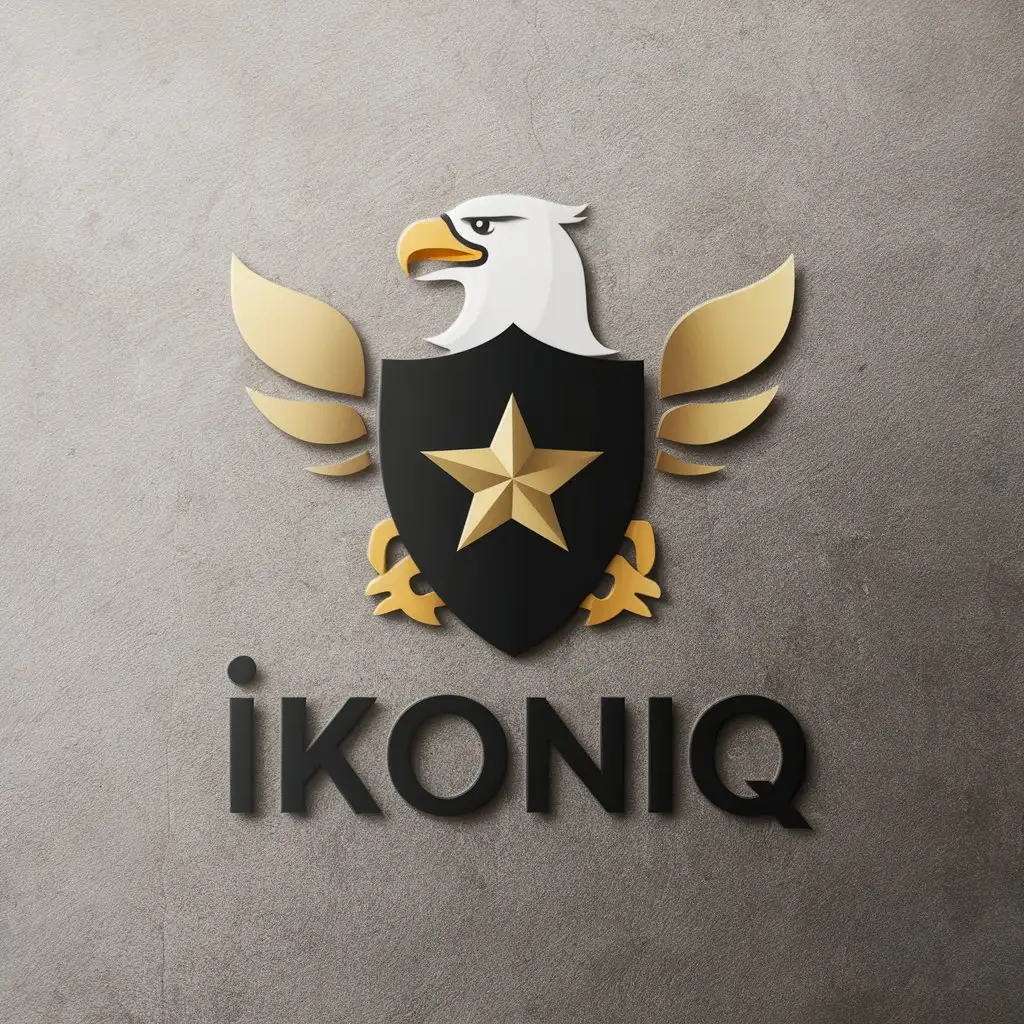 LOGO Design For ikoniq Eagle with Shield and Gold Star Emblem