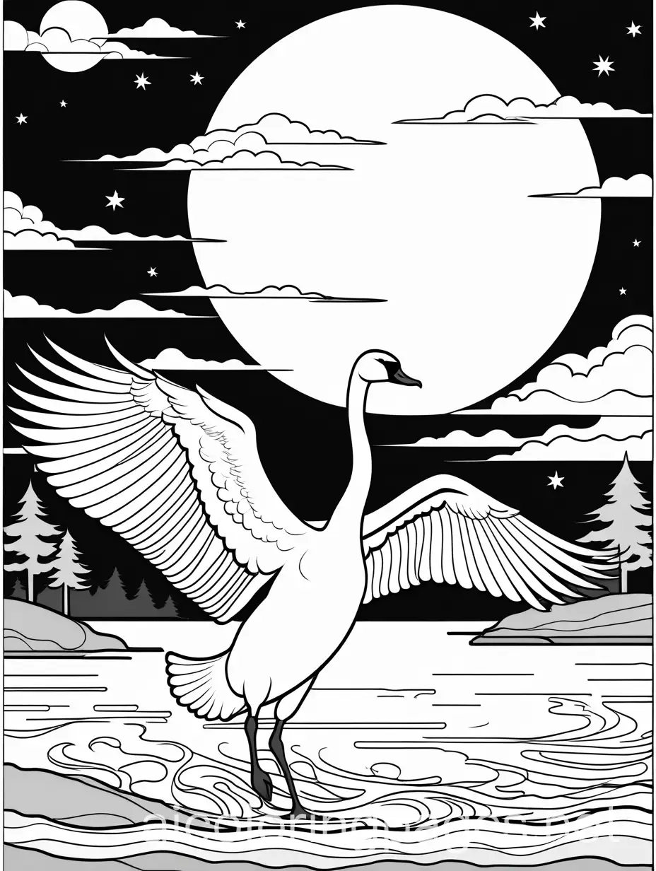 Trumpeter-Swan-Startled-by-a-Ghost-Under-the-Full-Moon