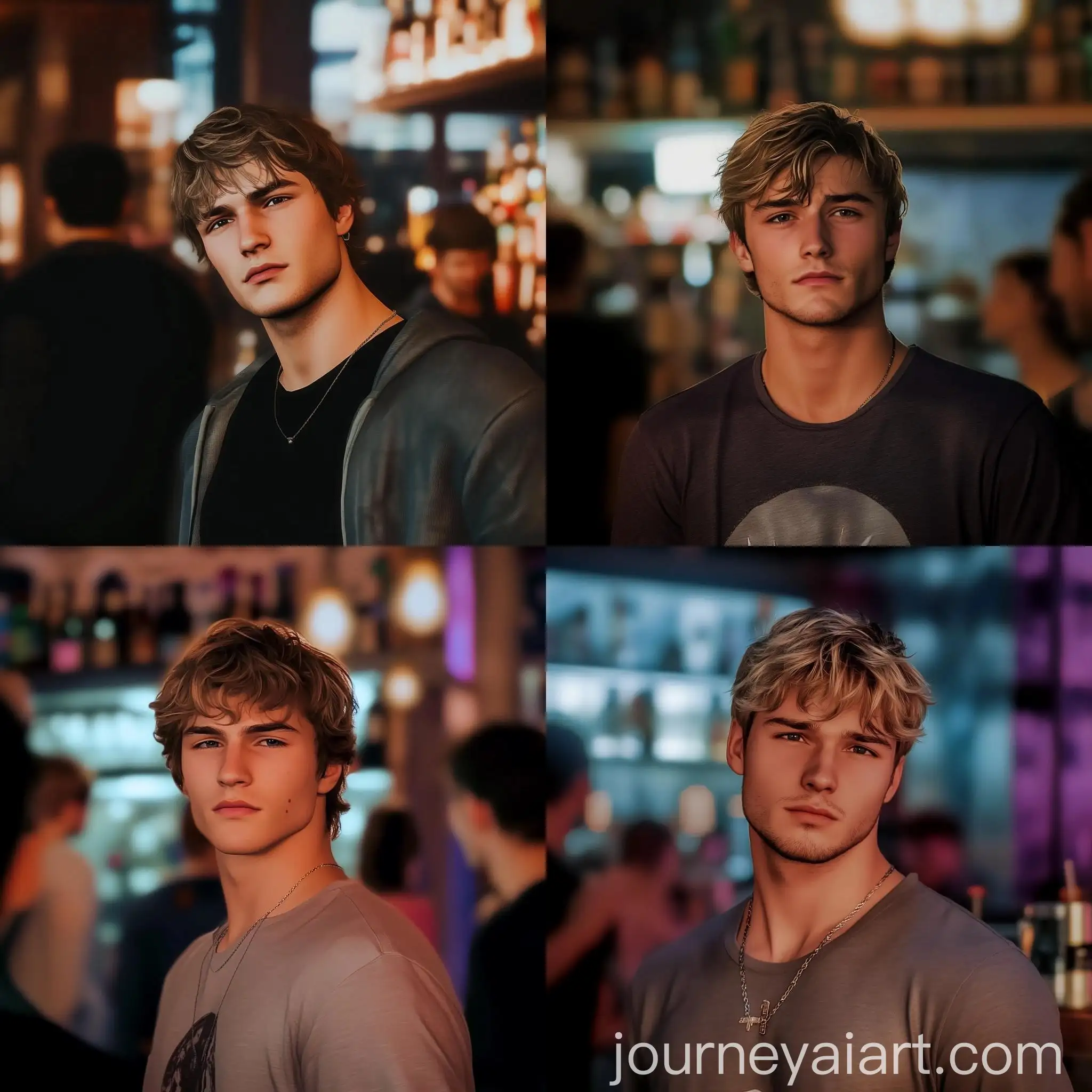 Young-Man-in-Front-of-Packed-Bar