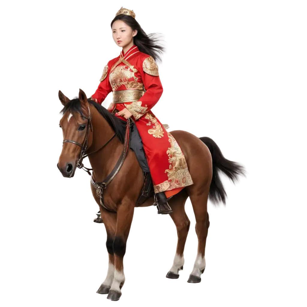 Realistic-PNG-of-a-Beautiful-Warrior-Princess-Riding-a-Horse-in-Traditional-Chinese-Clothing