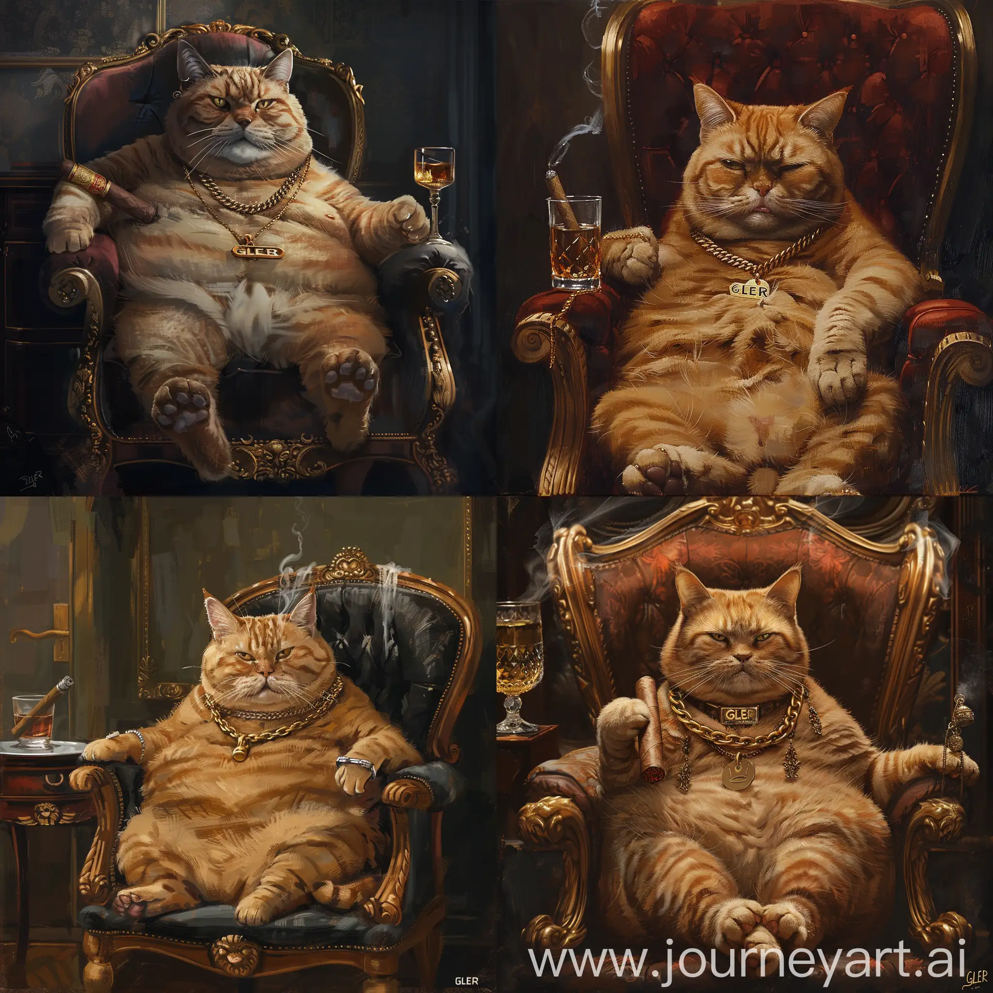 Luxurious-Fat-Cat-with-Gold-Chain-Cigar-and-Whiskey-Glass