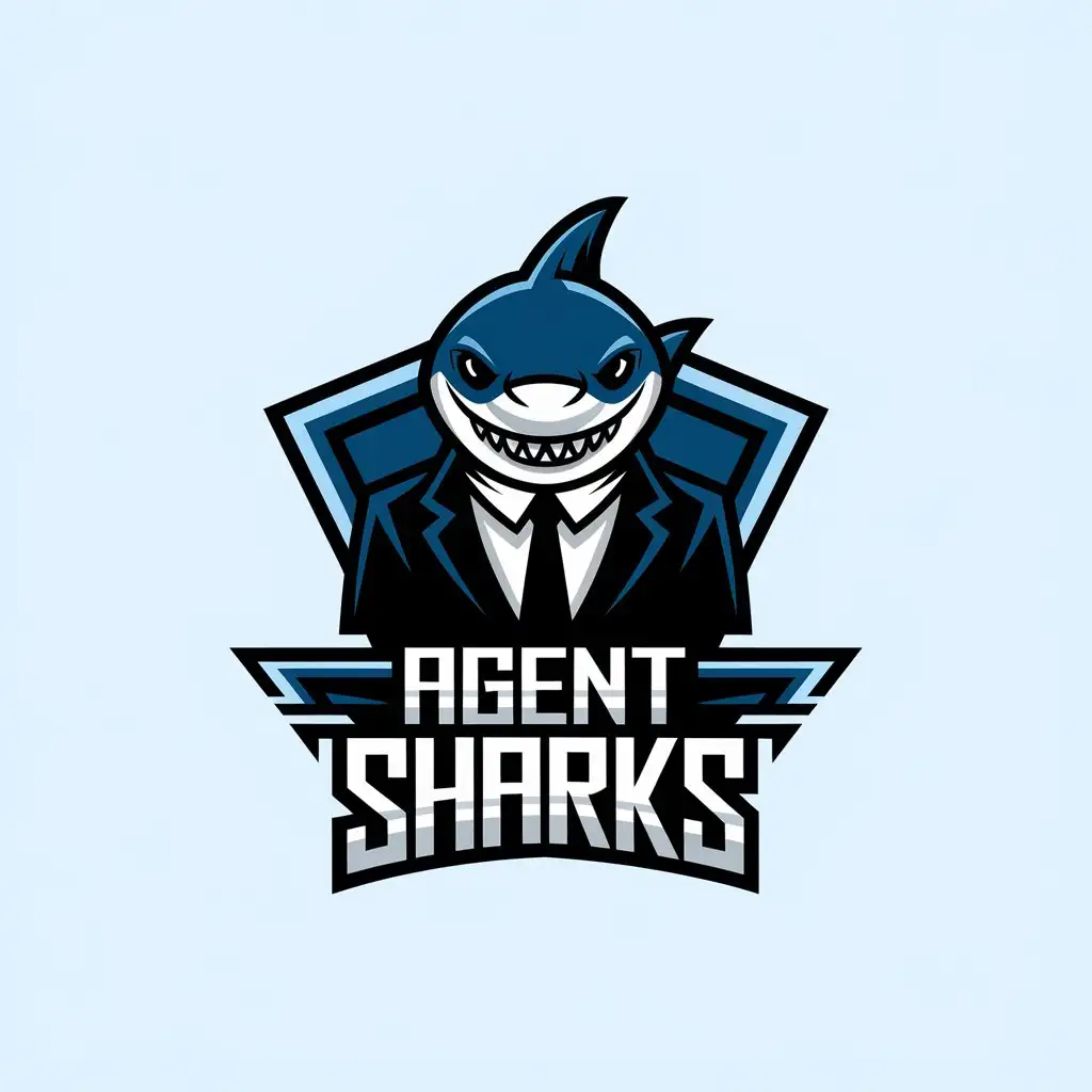 LOGO Design for Agent Sharks Vector Shark Symbol with Clear Background