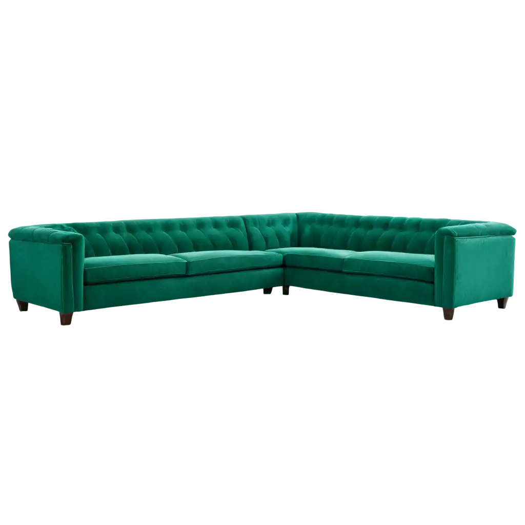 Luxurious-Contemporary-Sofa-Set-with-Emerald-Green-Upholstery-HighQuality-PNG-Image